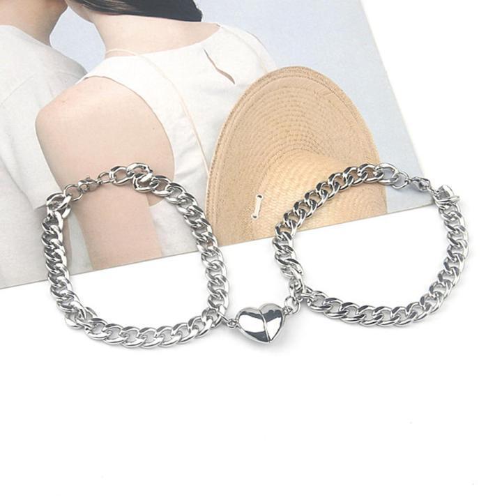 Couple's bracelet| 2pcs funky silver plated Gemstone bracelet