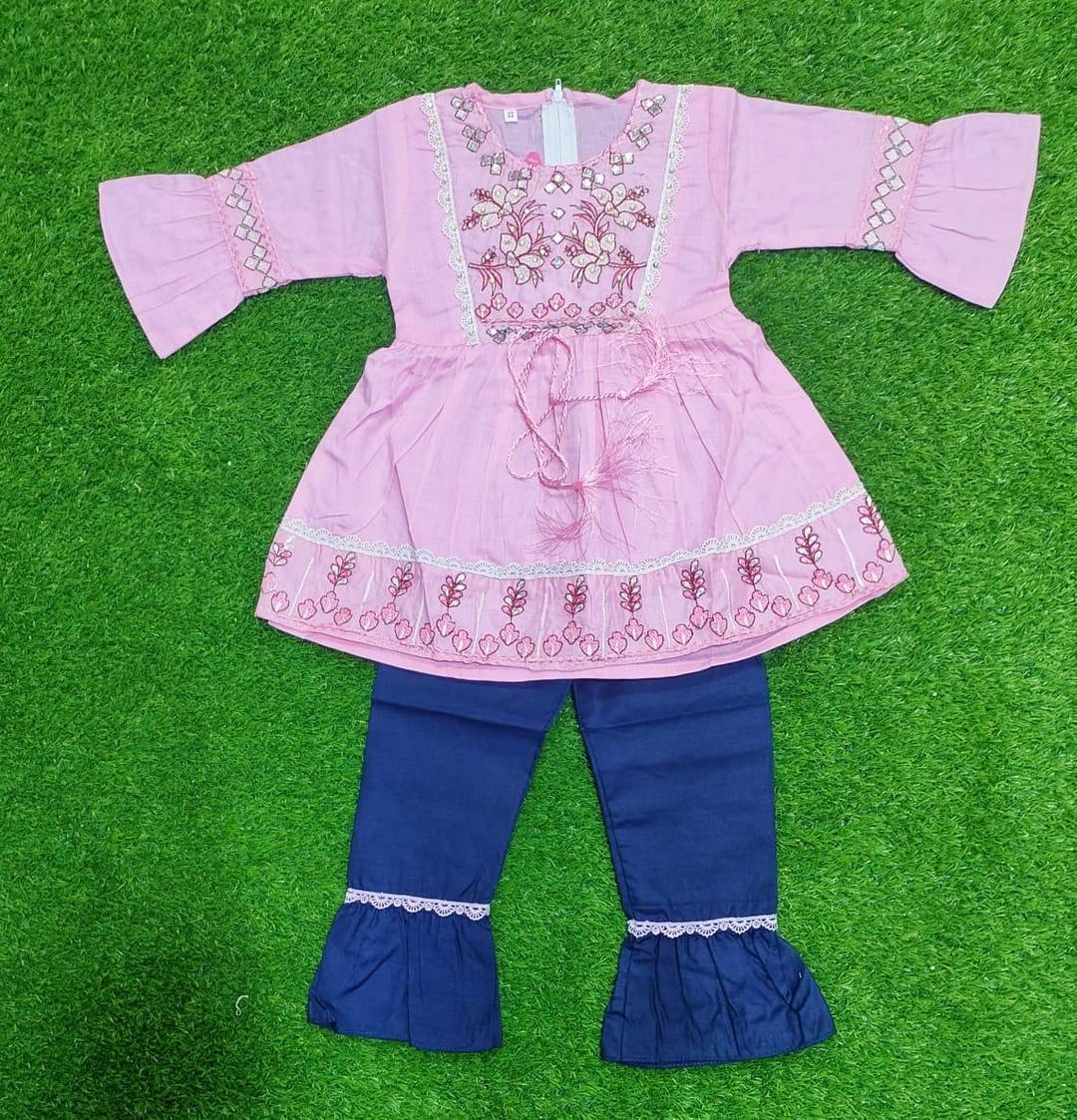 Embroidered Frock Amd Trouser |bFor Girls |2PCS