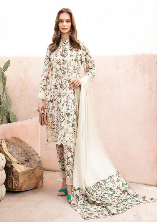 3 Pcs Women's unstiched Printed Suit | Fabric Lawn