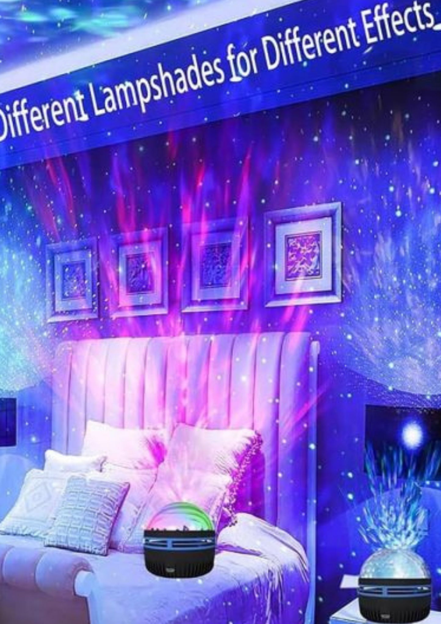 Led Starry Galaxy Projector Night Light Rotating Star Moon Lamp Bedroom Aurora Projector Light Atmosphere Decor Lamps Gift Light ( With Remote )